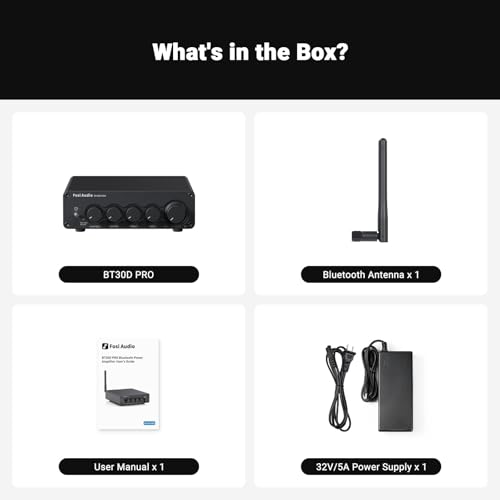 Fosi Audio Bluetooth Subwoofer Amplifier 2.1, BT30D Pro Subwoofer Amp with TPA3255 Chips 165W x2+350W & Bass Treble Control, 2.1 Channel Sub Amplifier for Desktop/Outdoor/Bookshelf Speakers