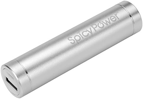 Spicy Powerยฎ 3000mAh Lipstick-Sized Portable Charger External Battery Power Bank with 3 in 1 USB Cord for Cell And Mobile Phones Such As Apple iPhone, Samsung, Google Android (Silver)