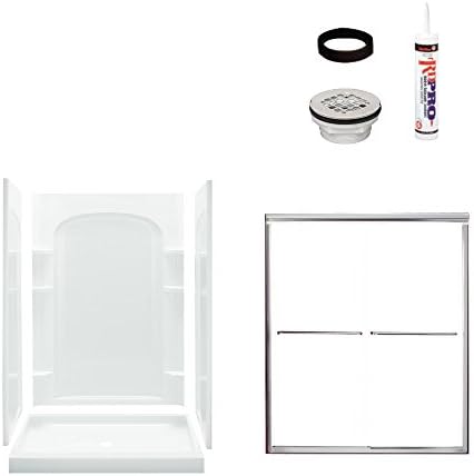Sterling Plumbing 7222-5475SC Ensemble Shower Kit, 48-Inch x 34-Inch x 75.75-Inch, White