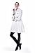 ForeMode Women Swing Double Breasted Wool Coat with Belt Buckle Spring Mid-Long Long Sleeve Lapel Dresses Outwear(White XXL)