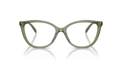 Michael Kors Women’s MK4109U Westminster Universal Fit Cat Eye Prescription Eyewear Frames, Green Transparent/Demo Lens, 52 mm