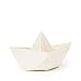 Oli & Carol Origami Bath Toy Boat - Natural Hevea Rubber | Toy Boats for Water Play | Bath Tub Toys for Kids | Baby Toys | Mold Free Bath Toys | Non Toxic Bath Toys | Hevea Teether (White)
