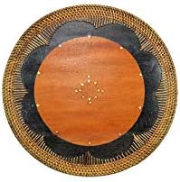Set De Table Rond En Bois Et Rotin Decoration De Table Ethnique Chic Amazon Fr Cuisine Maison