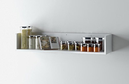 Rustic Kitchen Wood Wall Shelf with Metal Rail Also Multi Use Can Be Used As a Spice Rack Living Room or Bedroom Wall Shelf , (30, White) Rustic Kitchen Wood Wall Shelf with Metal Rail Also Multi Use Can Be Used As a Spice Rack Living Room or Bedroom Wall Shelf , (30, White)
