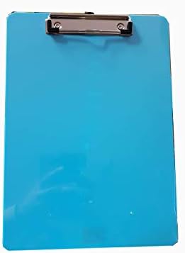 A4 Rigid Plastic Clipboard with Hanging Durable with Rounded Corners Color Choice (Blue)