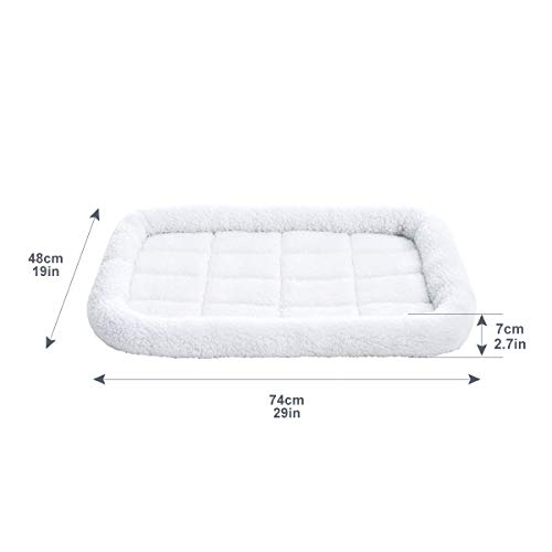 Amazon Basics 29Inch Padded Pet Bolster Bed, White, 29.13"L x 18.9"W x