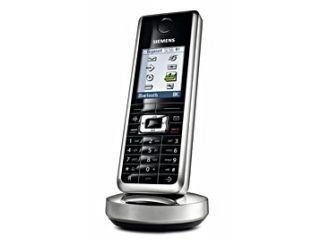 Siemens Gigaset SL 56, Mobilteil und Ladeschale, lackschwarz