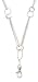 Elizabeth Oblong Link Double Chain Lanyard Necklace (Silver)