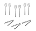 Party Essentials Plastic Party Buffet Serving Utensils Kit, Spoons/Forks/Tongs, 20-Piece, White