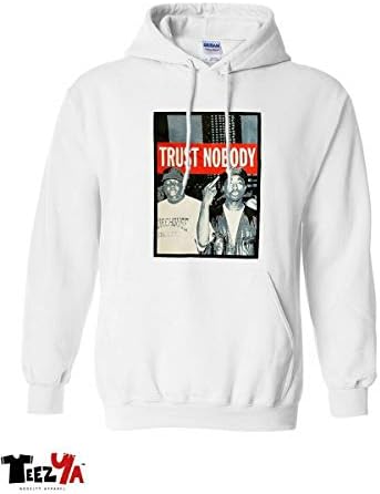 TeezYa Tupac Biggie Trust Nobody Hoodie Notorious Big 2Puc Rap Pullover Sweatshirt