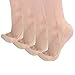 Flammi Women's Ultra Low Cut Liner Socks with Sling Back No Show Padded Half Socks (Shoe-Size 5-8 US, 4 Pairs- Beige)
