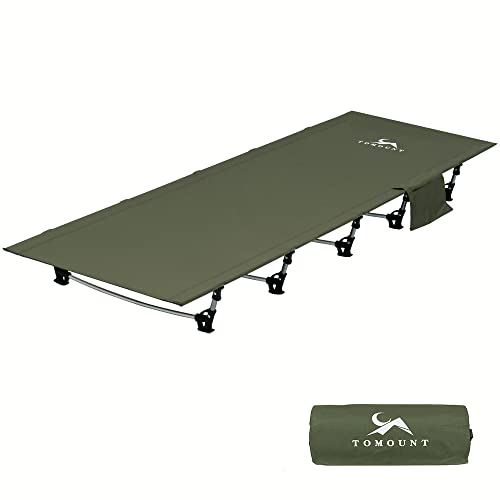 TOMOUNT Folding Camp Bed Ultralight Aluminium Bars 190 x 70 cm Compact and Portable Camping Lounger Easy to Build Heavy Duty Camping Bed Tents, Outdoor Hiking