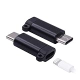Lightning to Type C Adapter - Goodex 8-Pin Apple Lightning Female to USB Type-C Male Charge and Sync Adapter (Black)