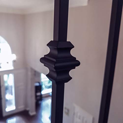 Stair Balusters (10-Pack) Hollow Double Knuckle Iron Spindles - Real Satin Black not Matte Metal Balusters 1/2" x 44" Tall Stair Parts Metal Spindles - Thumbnail 6