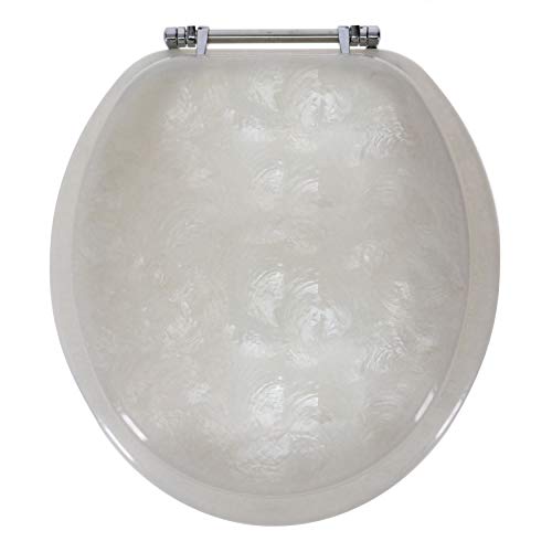 Ginsey Standard Deluxe Capice Resin Toilet Seat with Chrome Hinges