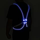 ThyWay Reflective Vest for Running or Cycling with Multicolored LED Fiber Optics (Women & Men & KIdsAdjustable, Lightweight, Weatherproof Gear for Jogging & Biking)