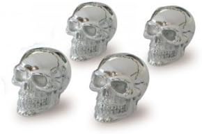 GLANZ Lucas air valve cap skull chrome LK49-002
