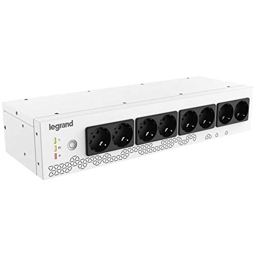 LEGRAND, 19" Rack PDU mit integr. USV-Anlage, 800VA - 480W, 1-phasig 230V mit 8 facher Schuko Steckdosenleiste für 19-Zoll Racks / Netzverteilerschrän