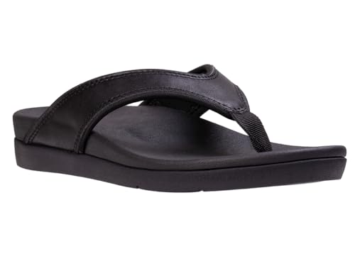REVITALIGN Women’s Shoreline Shimmer Flip-Flop, Black, 9 Wide