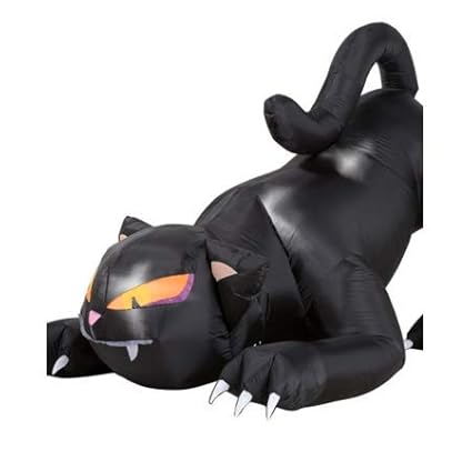 Gemmy 5 ft. Animated Airblown Halloween Inflatable Black Cat with Turning Head Serves as a Fun for Your Front Yard
