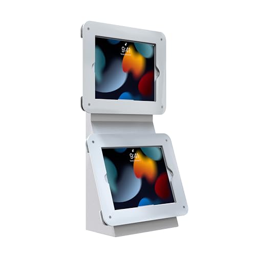 Dual Tablet Enclosure Mount – CTA Dual Acrylic Enclosure Desk Mount with Storag…