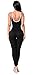 Women Catsuit Skinny Tank Spaghetti Strapped Yoga Bodysuit Jumpsuit Solid Black S