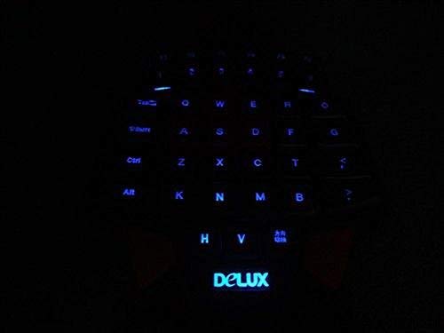 Delux T9 46-Key Singlehanded Wired Gaming Keyboard Professional Ergonomic Gameboard