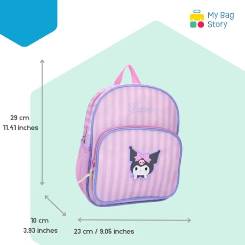 mybagstory - Mochila Kuromi para niños, ideal para guarderías y ocio, 29 x 23 x 8 cm, mochila para niña, color púrpura y rosa, impermeable