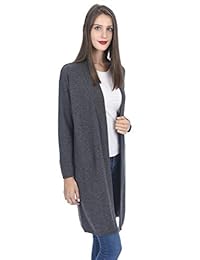 State Cashmere - Cárdigan largo para mujer, 100% cachemira, parte frontal abierta, suave
