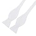 Alizeal Solid Self Bow Tie Woven Bowties for Men, White