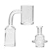 90 Degree 4mm Wall Thick Quartz with Glow Ball Glass Collector (14mm Female)
