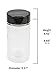 Baire Bottles 8 oz Empty Clear Plastic Spice Jars with Shaker Lids 6 Pk Sifter Shaker Holes Pour Open Sides Sealed for Freshness Liners BPA Free Waterproof Labels USA(Black Flapper Lid, Damask Labels)