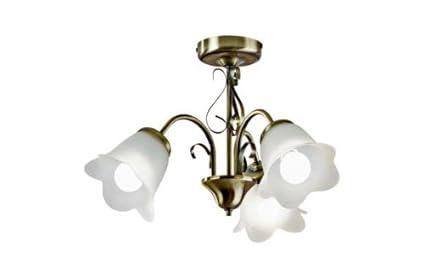 Elise Antique Brass 3 Light Ceiling Fitting Amazon Co Uk