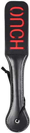 Woman Leather Paly Buckle Belt Silicon Mouth Ball and Leather Paddle Spanking