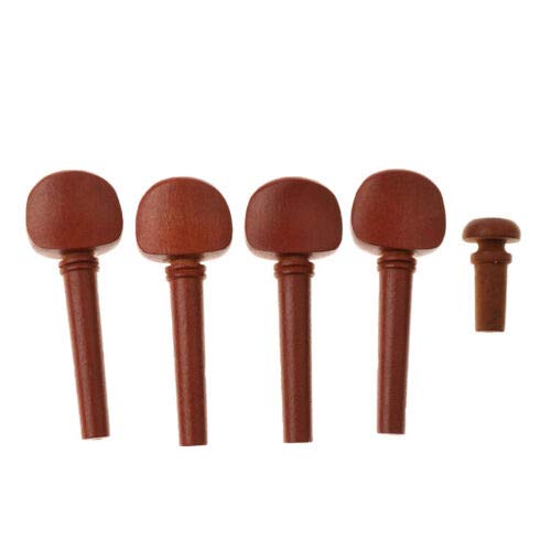 FidgetKute Jujube Wood 1/2 Violin Chinrest&Tuning Peg&Tailpiece&Endpin Musical Parts Show One Size - Thumbnail 4