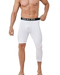 4 Pack Men's 3/4 One Leg Compression Tights Pants