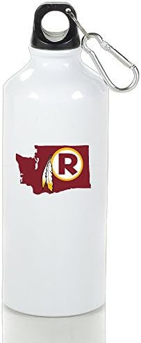FashionCutomize The Red Washington Map Skins Sports Water Bottle Portable Flask With Carabiner Hook White