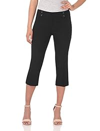 Rekucci "Ease In To Comfort Fit" capri con detalle de botón para dama