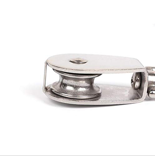 TripleLife 25MM Single Pulley Block in 304 Stainless Steel M25 Single Wheel Swivel Pulley Roller Loading 150kg – Silver 2Pcs - Thumbnail 5