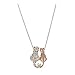UPSERA Cat Necklace – Fun and Cute Cat Jewelry for Women – Rose Gold Plated Two Cats Necklace with Rolo Chain – 17-inch with 2-inch Extender Necklace with Cat Pendant – Lovely Present for Moms