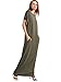 Verdusa Women's Summer Casual Loose Long Dress Short Sleeve Pocket Maxi Dress Olive Green L