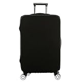 Wellbeing Travel Luggage Cover Spandex Suitcase Protector Bag Elastic Protective Soild Colors Fits 18-30 Inch (L, Black)