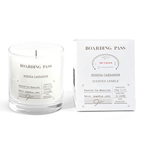 Boarding Pass Soy Candle, Burn on The Weekend, Honey Fresh Cut Floral