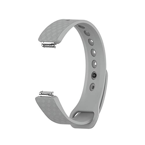AutumnFall Small Silicone Waterproof Bracelet Watch Band Wristband Strap for Fitbit Inspire/Inspire HR (Gray) - Thumbnail 4