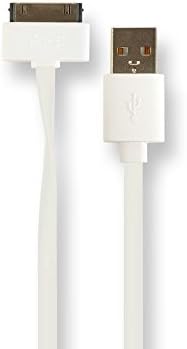 [Apple MFi Certified] Cyberguys (Flat) 30 Pin USB Charging and Sync Dock Connector Data Cable for iPhone 4S / 4, iPad 1 / 2 / 3, iPod Touch, iPod Nano - 3.0 Feet / 1.0 Meters, Lifetime Guarantee