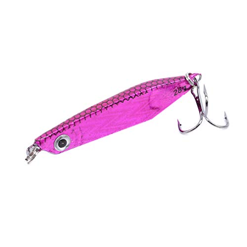 Yunzee Lead Bait Hook Hard Jigs Diving Sea Fishing Lures Popper Baits Tackle Saltwater Freshwater Lures Sinking Jigging Bait,Purple