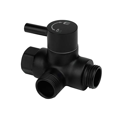 Stainless Steel Shower Arm Diverter Valve for Hand Held Showerhead and Fixed Spray Head,G 1/2 3-Way Bathroom Universal Shower System Replacement Part(Matte Black)