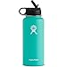 Hydro Flask Vacuum Insulated Stainless Steel Water Bottle Wide Mouth with Straw Lid (Mint, 32-Ounce)