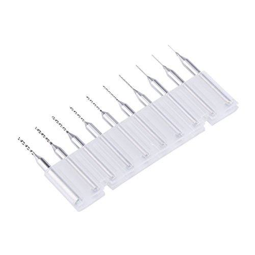 EnPointâ„¢ High Precision 3.175mm HSS Shank 0.25-1.15mm Cutter Diameter Carbide Micro Drill Bits Set CNC Metal Engraving Boring Bits Sets PCB Plastic Copper Hand Drill Twist Bits Set (10 pcs)