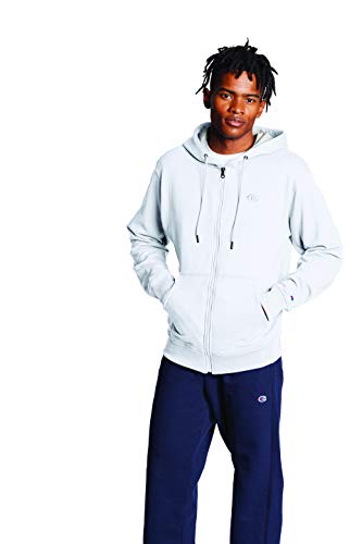 Champion Mens Powerblend Fleece Full Zip Hoodie, C Logo, White-407D55,  3X-Large on Galleon Philippines